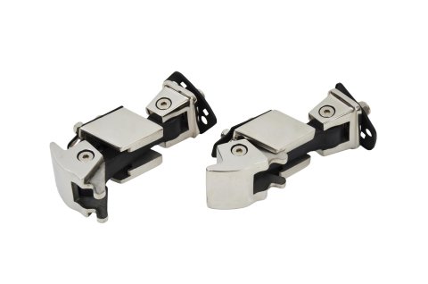 Kentrol 07-18 Jeep Wrangler JK Hood Catch Pair- Polished Silver