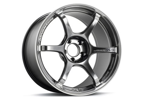Advan RG-4 18x9.5 +25 5x112 Racing Hyper Black and Ring Wheel