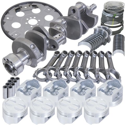 Eagle Chevy 350 1Pc 3.480in Crank 5.700in I-Beam Rods 4.060in Pistons 168 Tooth FP Balanced Assembly