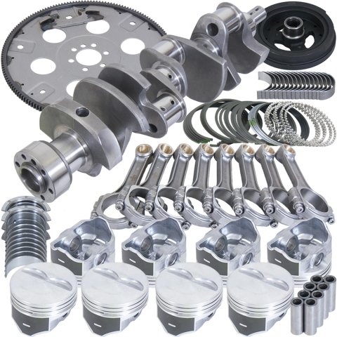 Eagle Chevy 350 1Pc 3.750in Crank 5.700in I-Beam Rods 4.000in Pistons 168 Tooth FP Balanced Assembly