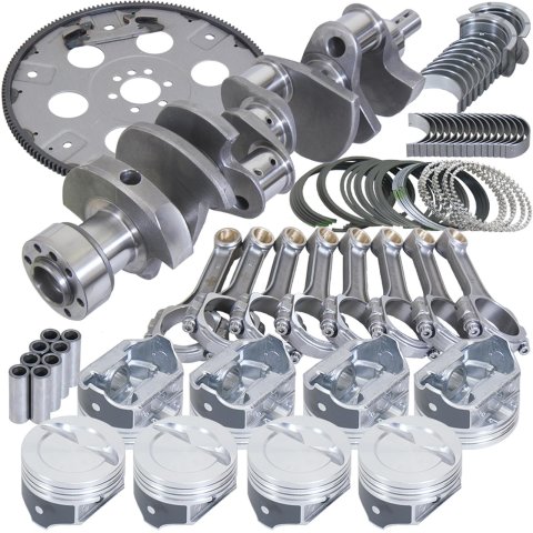 Eagle Chevy 350 1Pc 3.750in Crank 5.700in I-Beam Rods 4.060in Pistons 168 Tooth FP Balanced Assembly