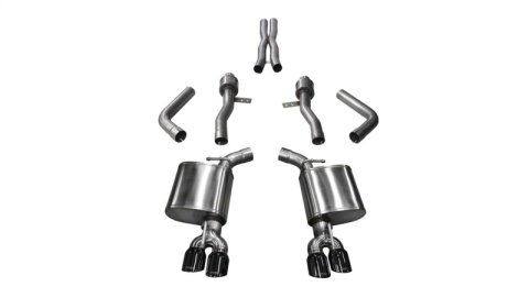 Corsa 2017-2023 Dodge Challenger 5.7L V8 Sport Cat-Back Dual Rear Exit w/3.5in Black Tips