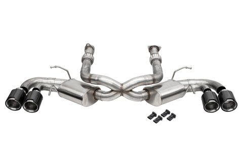 Corsa 20-25 Corvette C8 3in. Cat-Back 4.5in. Tips - Polished Carbon Fiber Tips