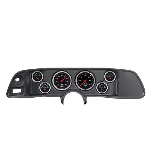 Autometer Designer Black 70-78 Camaro Dash Kit 6pc Tach / MPH / Fuel / Oil / WTMP / Volt