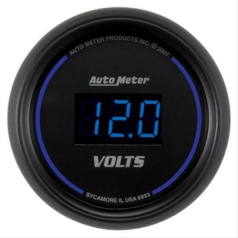 Autometer Cobalt Digital 52.4mm Black Voltmeter