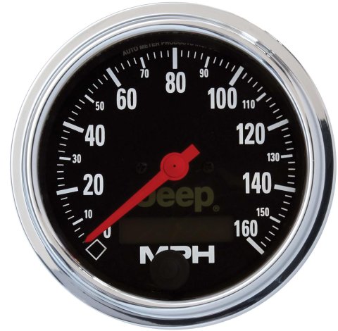 Autometer Jeep 3.375 In-Dash 0-160 MPH Electrical Speedometer Gauge - Programmable