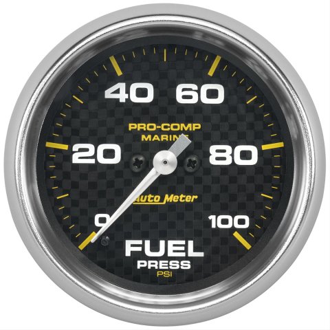 Autometer Marine Carbon Fiber 2-5/8in 100 PSI Digital Stepper Motor Fuel Pressure Gauge