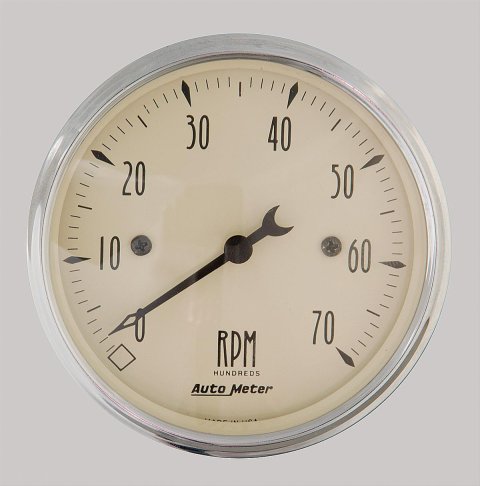 Autometer 3-1/8in Antique Beige In-Dash 7K RPM Tachometer Gauge
