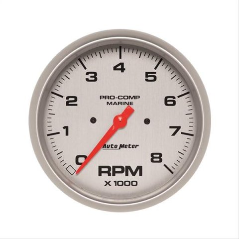 Autometer Marine Silver Ultra-Lite 5in Electrical Tachometer 0-8000 RPM