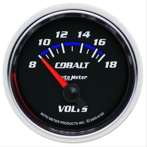 Autometer Cobalt 52mm 8-18 Volts Short Sweep Electric Voltmeter Gauge
