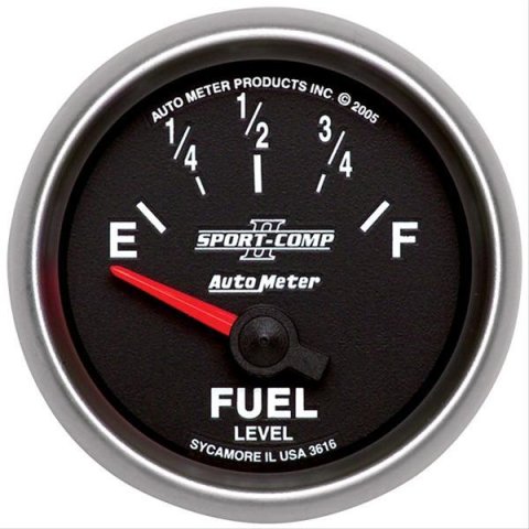Autometer Sport-Comp II 52mm 240-33 ohms Short Sweep Electronic Fuel Level Gauge