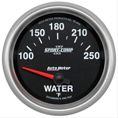 Autometer Sport-Comp II 100-250 Deg F Short Sweep Electronic Water Temperature Gauge
