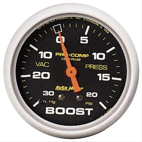 Autometer Pro-Comp 30 In Hg/20 PSI Liquid Filled Mechanical Boost Gauge