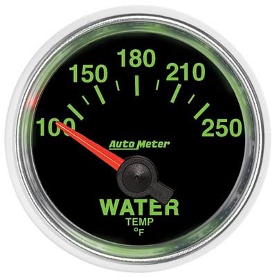 Autometer GS 52mm 100-250 Deg F Short Sweep Electronic Water Temperature Gauge