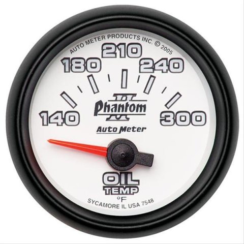 Autometer Phantom II 52mm Short Sweep Electronic 140-300 Deg F Oil Temperature Gauge
