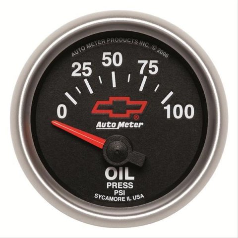 Autometer Oil Pressure 2-1/16, 0-100 PSI - Red Bowtie