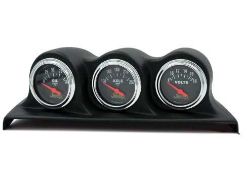 Autometer 07-10 Jeep Wrangler JK Oil PSI/Axle Temp/Volt 3 Piece Gauge Kit