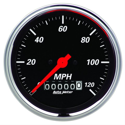 Autometer Designer Black 3-3/8in Electrical 120MPH Speedometer w/ Wheel Odometer