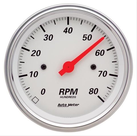 Autometer Arctic White 3 3/8in 8k RPM In Dash Tachometer