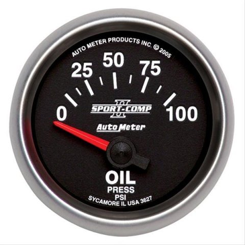 Autometer Sport-Comp II 52mm 0-100 PSI Short Sweep Electronic Oil Pressure Gauge