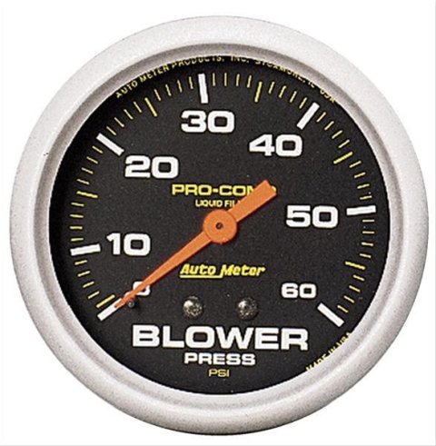 Autometer Blower Pressure w/ Memory 60PSI Liquid Filled Mechanical Boost Gauge