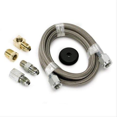 Autometer #4 Braided SS Line (-4AN) 4ft 3/16in ID Fittings