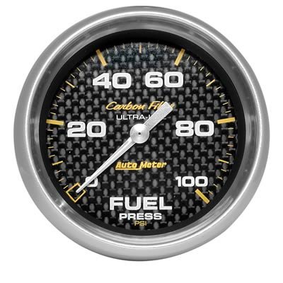 Autometer Carbon Fiber 2 5/8in 0-100 PSI Digital Stepper Motor Fuel Press Gauge