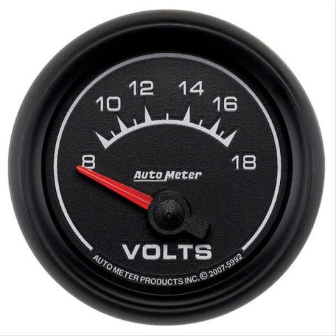 Autometer Euro-Style 2-1/16in 8-18V Short Sweep Electronic Voltmeter Gauge