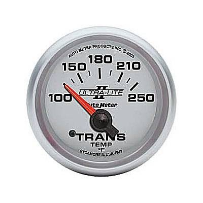 Autometer Ultra-Lite II 52mm 100-250 Deg F Short Sweep Electric Transmission Temperature Gauge