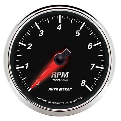 Autometer Designer Black II 3 3/8in 8000 RPM In-Dash Tachometer