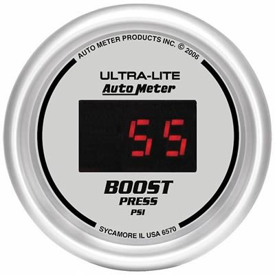 Autometer Ultra-Lite 2-1/16in 5-60 PSI Digital Boost Pressure Gauge - Silver
