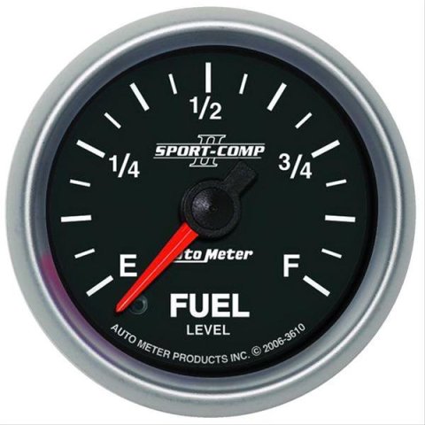 Autometer Sport-Comp II 52mm 0-280 ohms Programmable Electronic Fuel Level Gauge