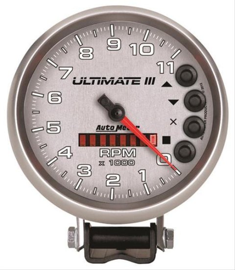 Autometer 5 inch Ultimate III Playback Tachometer 11000 RPM - Silver