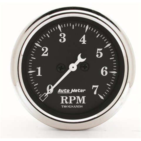 Auto Meter Gauge Tachometer 3 3/8in 8k RPM In-Dash Old Tyme Black