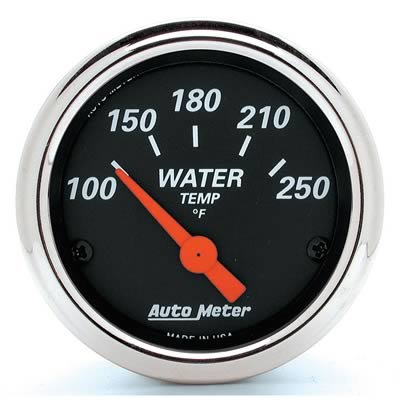 Autometer Designer Black 2 1/16in 250 Deg F Electronic Water Temp Gauge