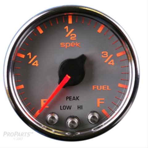 Autometer Spek-Pro Gauge Fuel Level 2 1/16in 0-270 Programmable Slvr/Chrm
