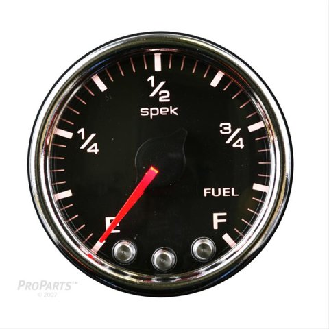 Autometer Spek-Pro Gauge Fuel Level 2 1/16in 0-270 Programmable Blk/Chrm