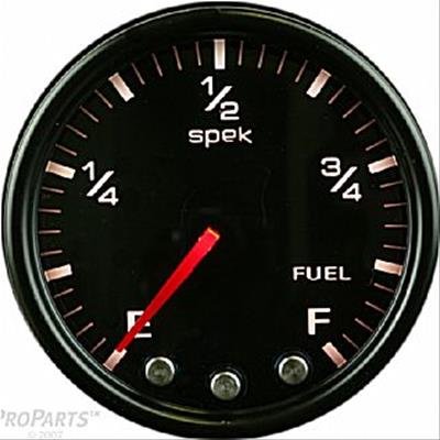 Autometer Spek-Pro Gauge Fuel Level 2 1/16in 0-270 Programmable Blk/Smoke/Blk