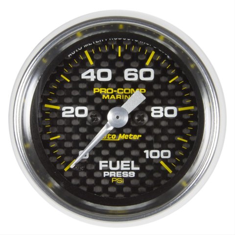 Autometer Marine Carbon Fiber 2-1/16in 100 PSI Digital Stepper Motor Fuel Pressure Gauge