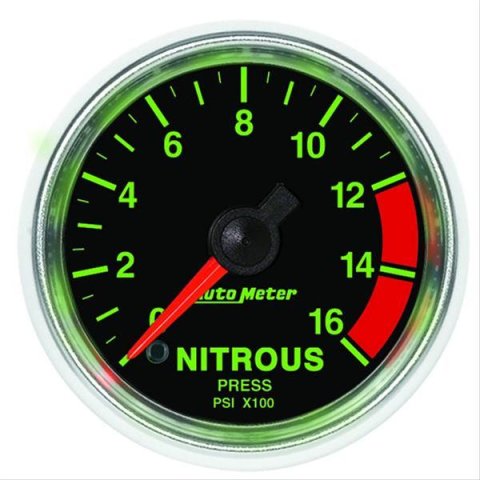 Autometer GS 2 1/16in. 1600PSI Nitrous Fuel Pressure Gauge