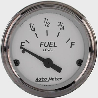 AutoMeter Gauge Fuel Level 2-1/16in. 0 Ohm(e) to 30 Ohm(f) Elec American Platinum