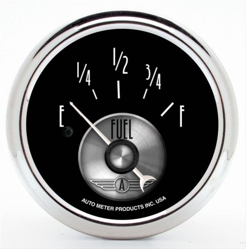 AutoMeter Gauge Fuel Level 2-1/16in. 240 Ohm(e) to 33 Ohm(f) Elec Prestige Blk. Diamond