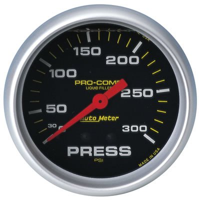 AutoMeter Gauge Pressure 2-5/8in. 300PSI Liquid Filled Mech Pro-Comp