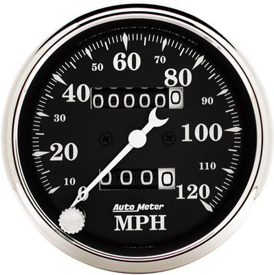 AutoMeter Gauge Speedo. 3-1/8in. 120MPH Mechanical Old Tyme Blk