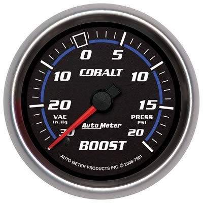 AutoMeter Gauge Vac/Boost 2-5/8in. 30Inhg-20PSI Mechanical Cobalt