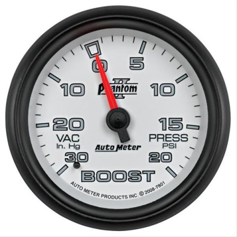 AutoMeter Gauge Vac/Boost 2-5/8in. 30Inhg-20PSI Mechanical Phantom II