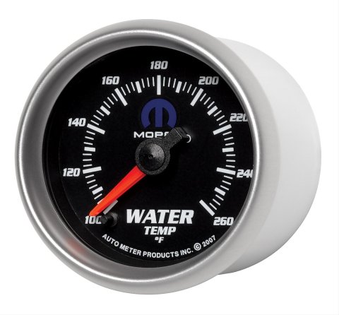 AutoMeter Gauge Water Temp 2-1/16in. 100-260 Deg. F Digital Stepper Motor Black Mopar