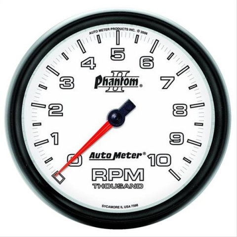 Autometer Phantom II 5in Electrical 10K RPM In-Dash Tachometer