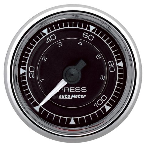 Autometer Chrono 2-1/16in 100PSI Mechanical Pressure Gauge - Chrome