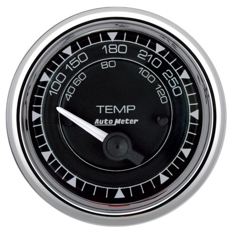 AutoMeter Chrono 2-1/16in 250 Degree Temperature Electric Gauge - Chrome
